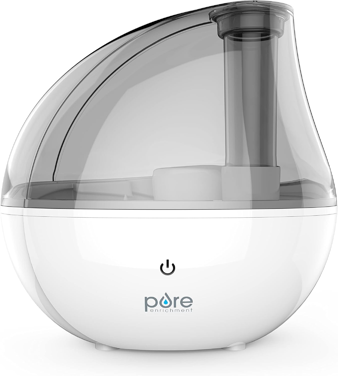 Pure Enrichment MistAire Silver Ultrasonic Cool Mist Humidifier for Bedroom, Office, Nursery & Indoor Plants - Lasts Up to 25 Hours, Whisper-Quiet Operation, Optional Night Light, & Auto Shut-Off