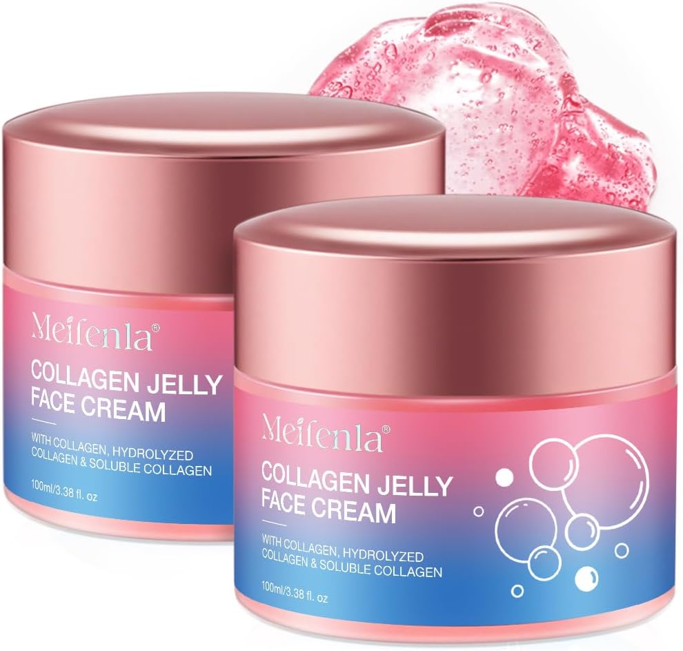 Collagen Jelly Cream, Contains Niacinamide and Freeze Dried Hydrolyzed Collagen, Elasticity & Intense Hydration, Reduces Fine Lines & Dullness, Firms, Fast-Absorbing & Non-Greasy for Glass Skin, 200ML