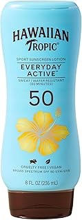 Hawaiian Tropic Island 8 Ounce Sport Broad Spectrum Sunscreen Lotion with SPF 50