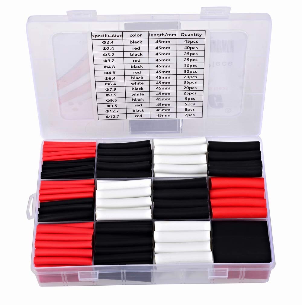 320 pcs 3:1 Shrink Tubing,Heat Shrink Tubing Adhesive (7 Size 3 Color) Shrink Wrap for Wires Wire Protector Auto and Car Stereo Installs