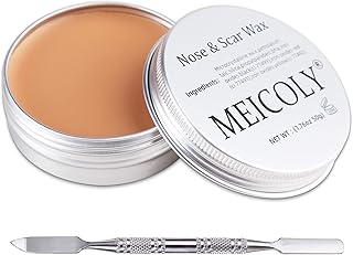 MEICOLY Scar Wax Kit with Spatula,SFX Scar Makeup,Fake Scar Modeling Wax for Realistic Scar,Wound and Cut,Halloween Special Effects Makeup,Fake Nose Putty Stage FX Makeup,Light,(1.67Oz)
