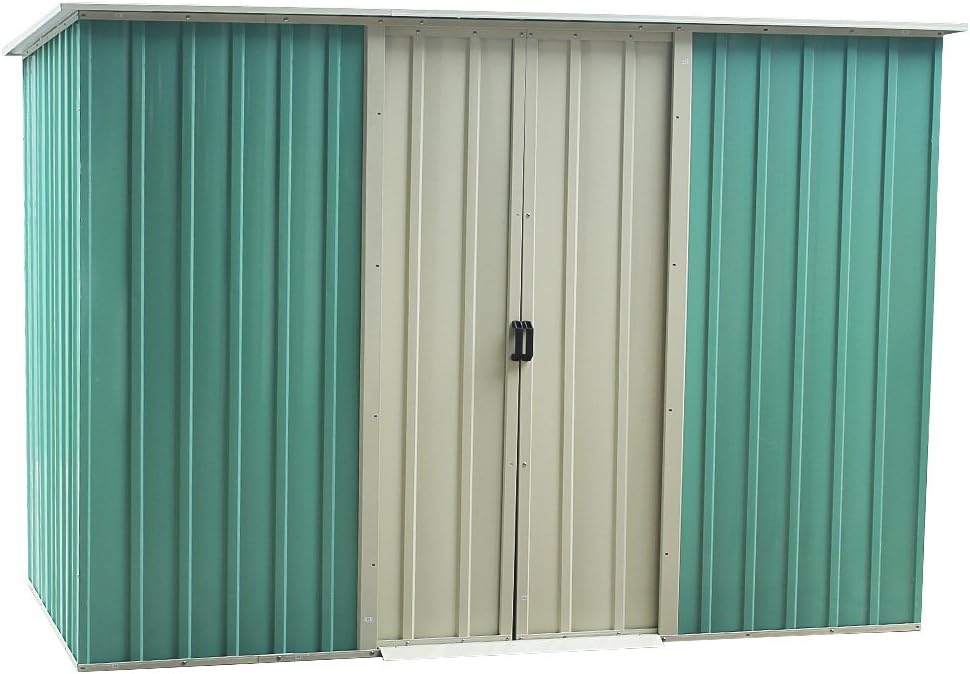 Panana 6FT x 4FT Garden Metal Shed with Double Sliding Doors Zinc Frame Large Tool Storage House Pent Outdoor