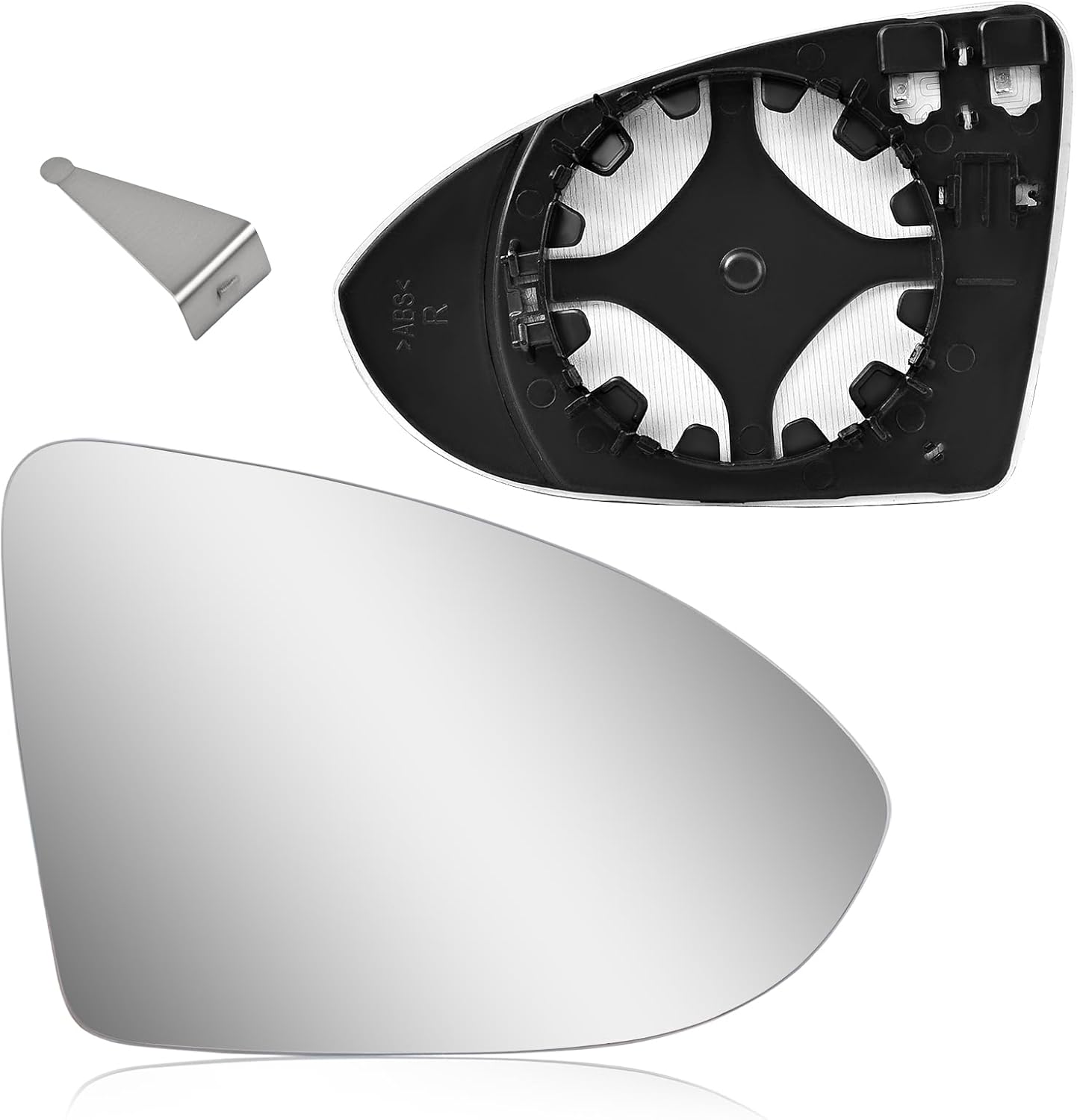 Passenger Side Heated Mirror Glass Compatible with Volkswagen VW MK7, 2015-2021 Golf/GTI, 2015-2019 Golf SportWagen/R, 2017-2019 Alltrack, 2019-2021 Jetta, Right Rearview Mirror