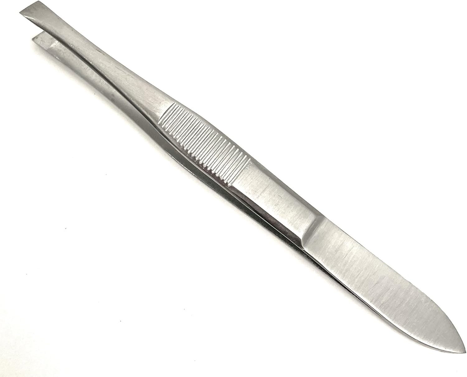Precision Slanted Eyebrow Tweezers for Men & Women - Stainless Steel, Ideal for Facial Hair & Ingrown Hair Removal