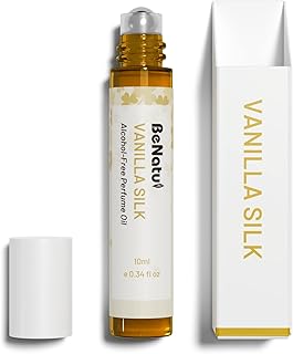 benatu Vanilla Perfume Oil Roll On for Women, Alcohol Free Eau de Parfum,Travel Size Essential Oil Body Fragrance, Long Lasting, Sweet Woody Scent, 10 ml
