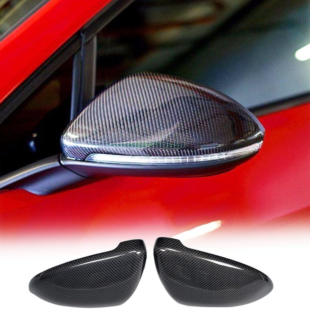 Real Carbon Fiber Mirror Caps for Volkswagen VW Golf MK7 MK7.5 Base GTI R 2014-2018 Replacement 1:1 Rearview Mirror Cover Left Right Side Mirror Covers Caps