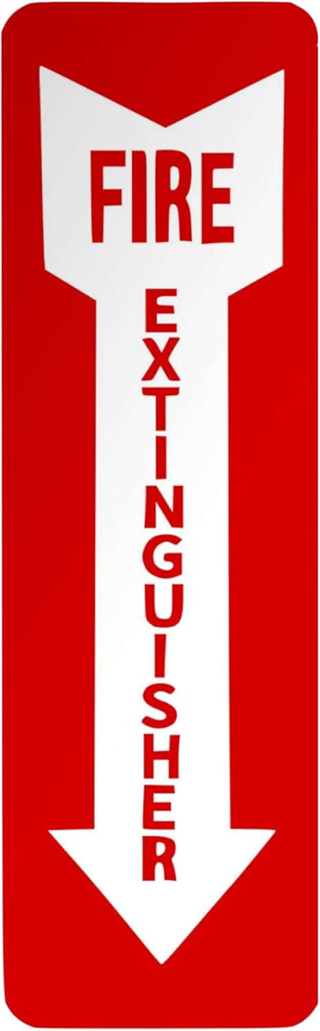 Fire Extinguisher Sign, Fire Extinguisher Sticker, Glow In The Dark 18 Mil Thick Durable - Weatherproof Self Adhesive Photoluminescent And UV Protected Safety Signs red