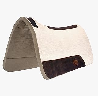 BlackHoof Steam Pressed Merino Wool Felt Contoured Pad 1 Inch Thick(31in Length and 32in Width), Saddle pad for Horses, White