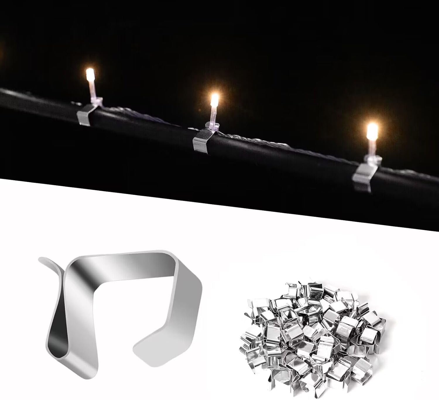 150 Pcs Christmas Lights Gutter Hooks Christmas Light Clips Galvanized Holiday Lights Hooks Gutter Hangers for Xmas Lights Outside Decoration (19 x 11 mm)