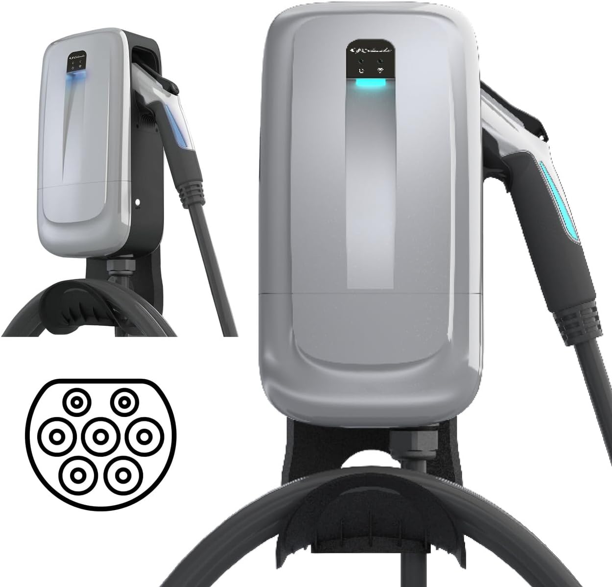 Schumacher SEV455 - Wall Charger for Hybrid and Electric Vehicles - Smart Single-Phase Type 2 Charging Station, 32A, 230V, 7.4kW - Indoor/Outdoor - Sleek Design