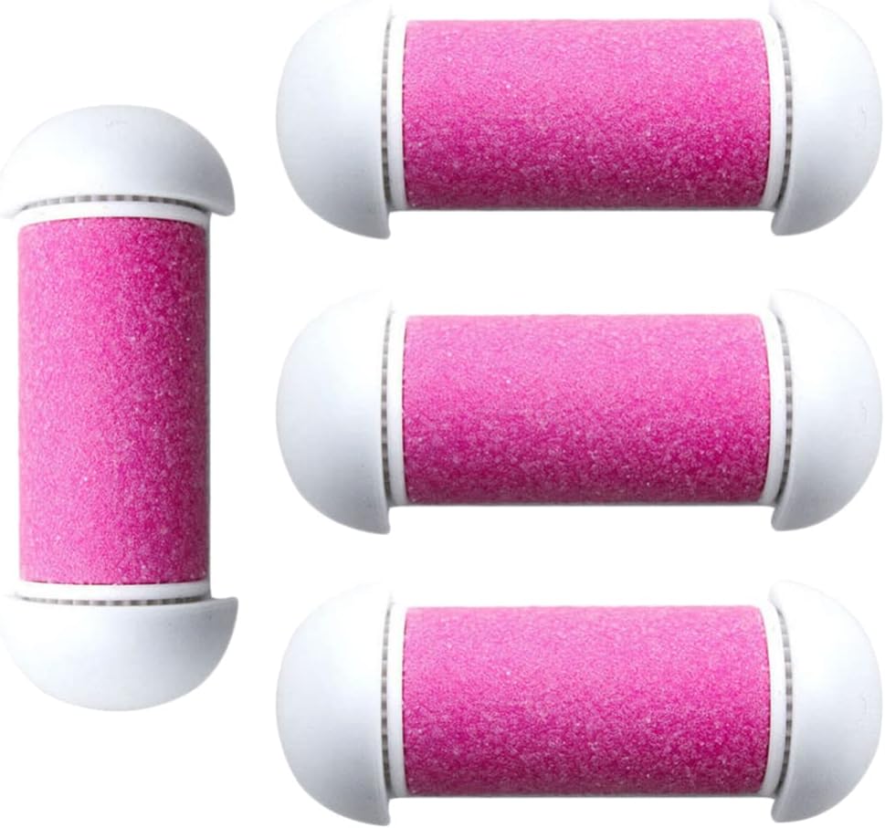 EXCEART 4Pcs Electric Feet Dead Skin Removal Replacement Rollers Refill Heads Coarse Replacement Roller Refill Heads for Electronic Foot File Refills Pedicure File Tool Feet Care Tool (Pink)