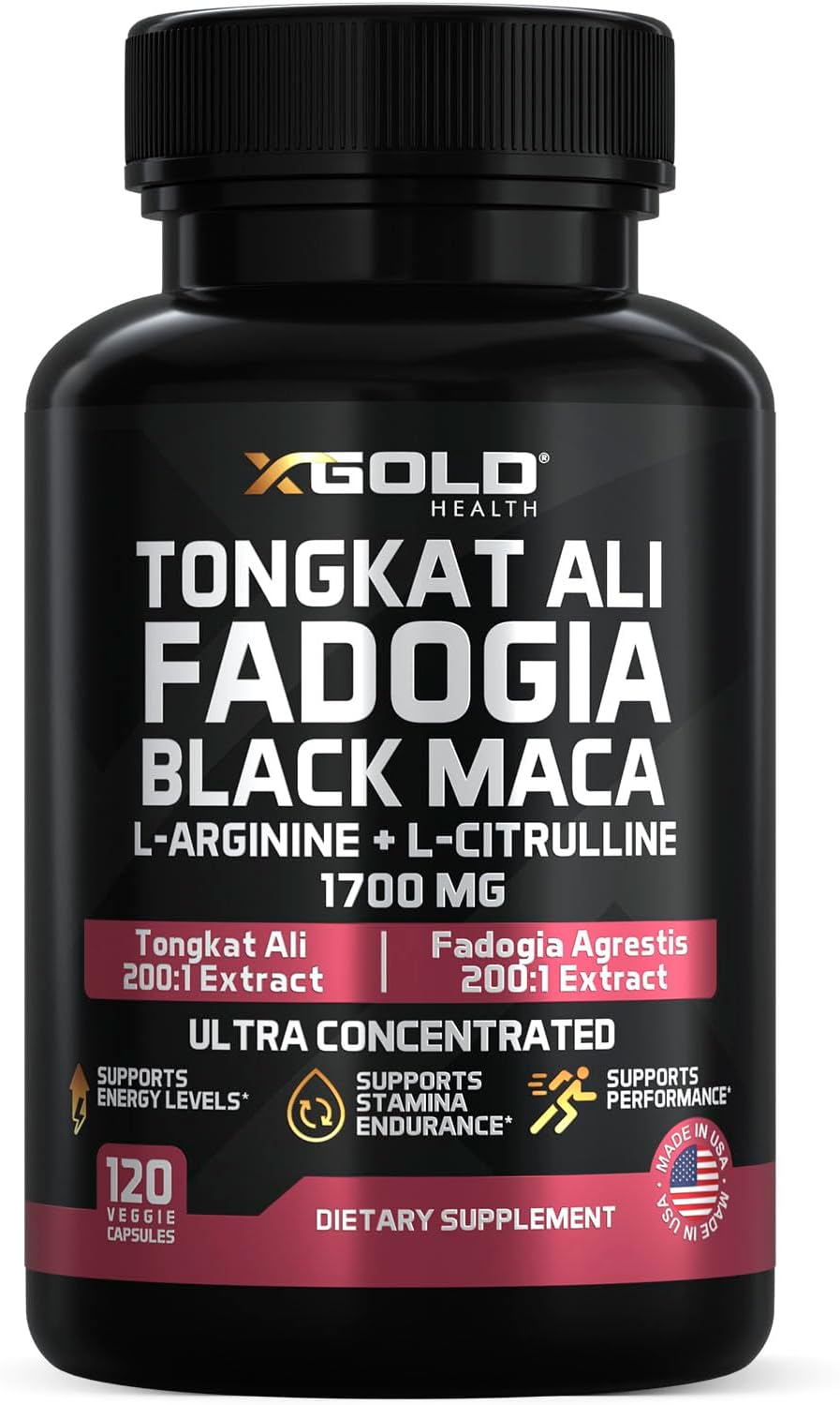 X Gold Health Tongkat Ali, Fadogia Agrestis, Black Maca, L-Arginine & L-Citrulline: Boost Energy, Vitality, Performance, Muscle Recovery & Balance – Premium Wellness Support for Men & Women