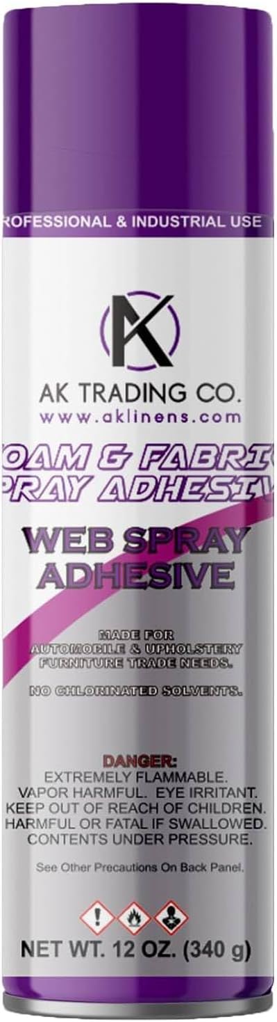 AK TRADING CO. Professional Quality General Multipurpose Spray Adhesive, Perfect for Acoustic Panels & Craft Upholstery Foam Adhesive & Fabric Glue - 12Oz Can.