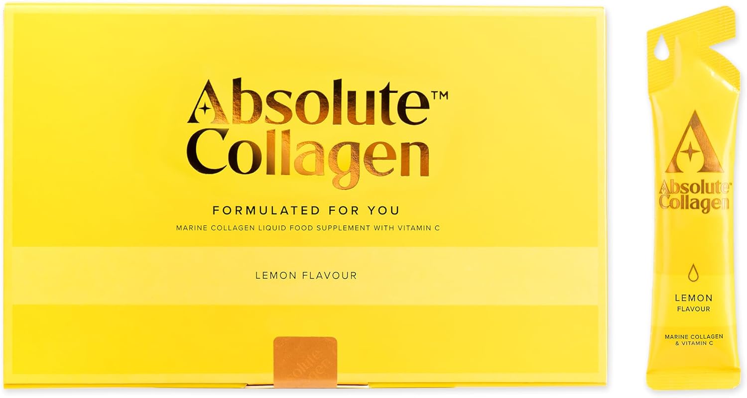 Absolute Collagen Marine Liquid Collagen Supplement for Women - 8000mg Collagen in Each Sachet - Higher Absorption Than Tablets or Powder - Original Lemon Flavour - 14 Sachets per Box