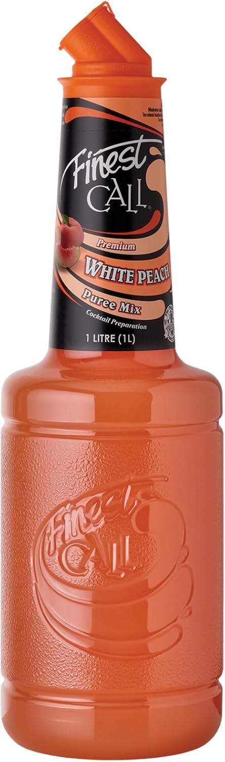 Finest Call White Peach Puree Mix | Real Fruit | Cocktail Ingredient | 1 Litre Bottle | Easy Pour | Bar Essential | Premium Ingredients | Cocktails, Drinks, Desserts