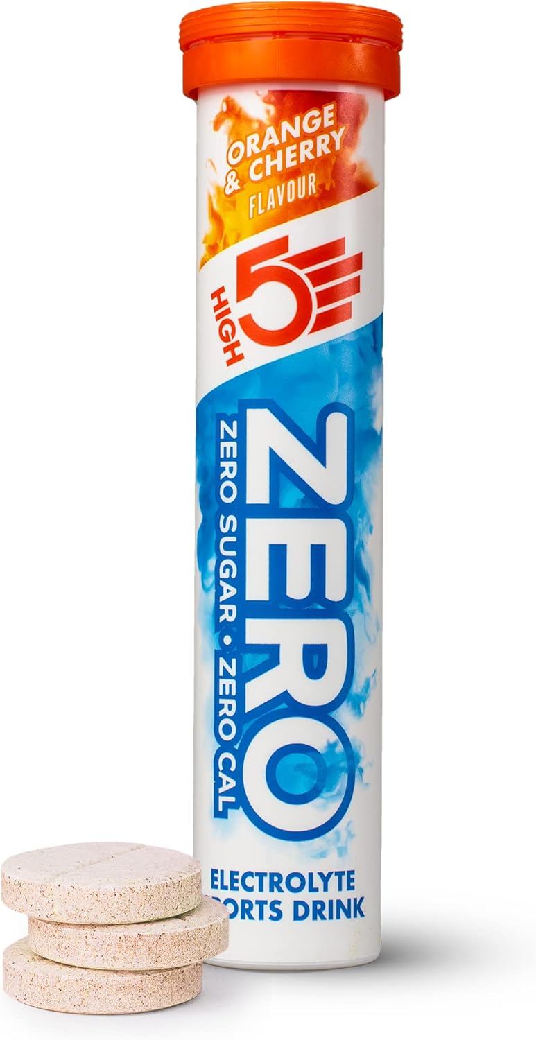 HIGH5 ZERO Electrolyte Tablets - Hydration Tablets Enhanced with Vitamin C - 0 Calories & Sugar Free - Boost Hydration, Performance & Wellness - Orange & Cherry (20x, Pack of 1)