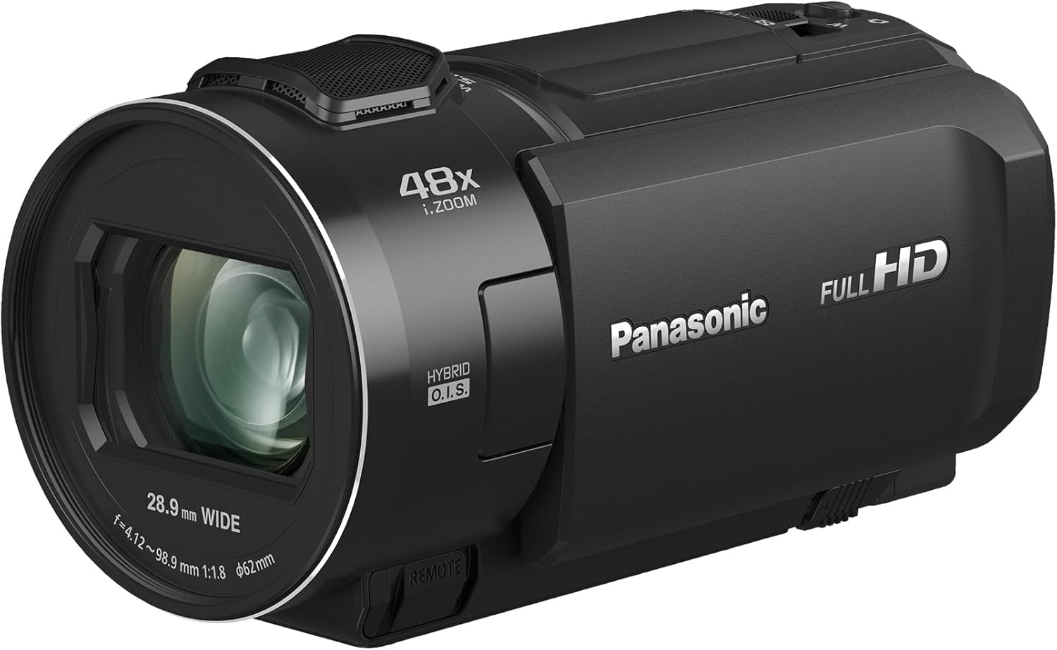 Panasonic HC-V900E-K Full-HD Handheld Camcorder, 2K Video, 25mm F1.8 Wide-Angle Lens, Touchscreen, 24X Optical Zoom, Hybrid OIS+, HDR, Zoom Mic, Black