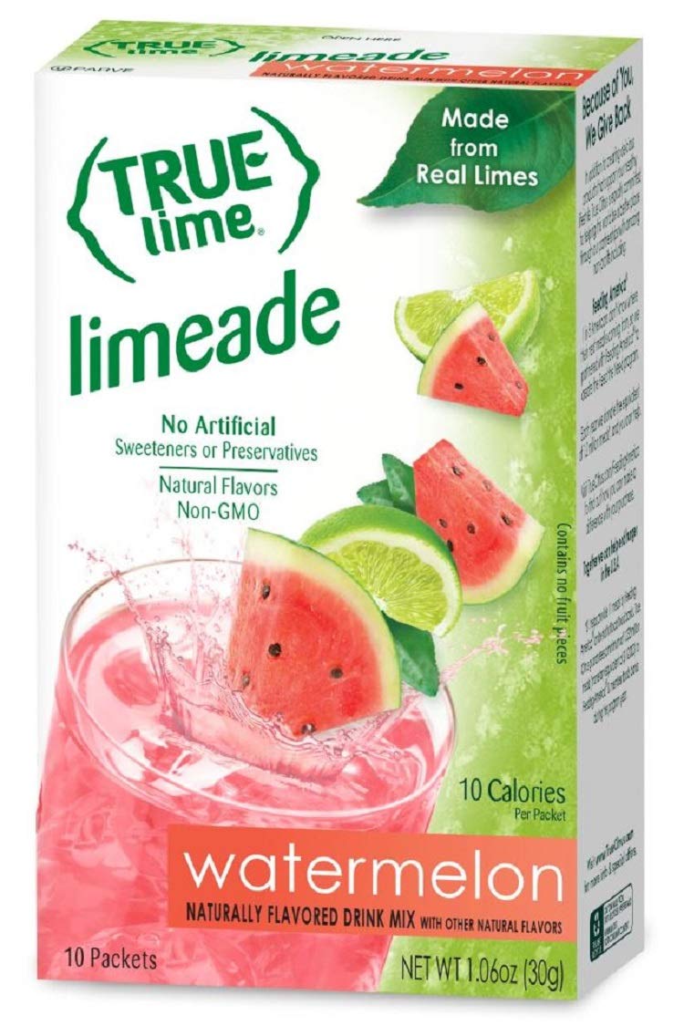NEW FLAVOR: True Lime | WATERMELON AQUA FRESCA 10ct each box. True Lemon | True Citrus NON GMO and NO GLUTEN, 1.06 Ounce (Pack of 4)