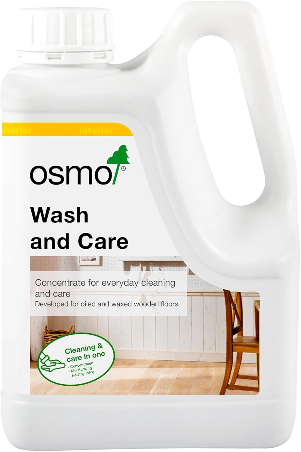 Osmo Wash and Care - Wood Cleaner 8016, 1L - Highly Concentrated Wooden Liquid Floor Cleaner, Maintain and Protect Wooden Surfaces - Ideal for Oak, Pine, Spruce, Beech & More