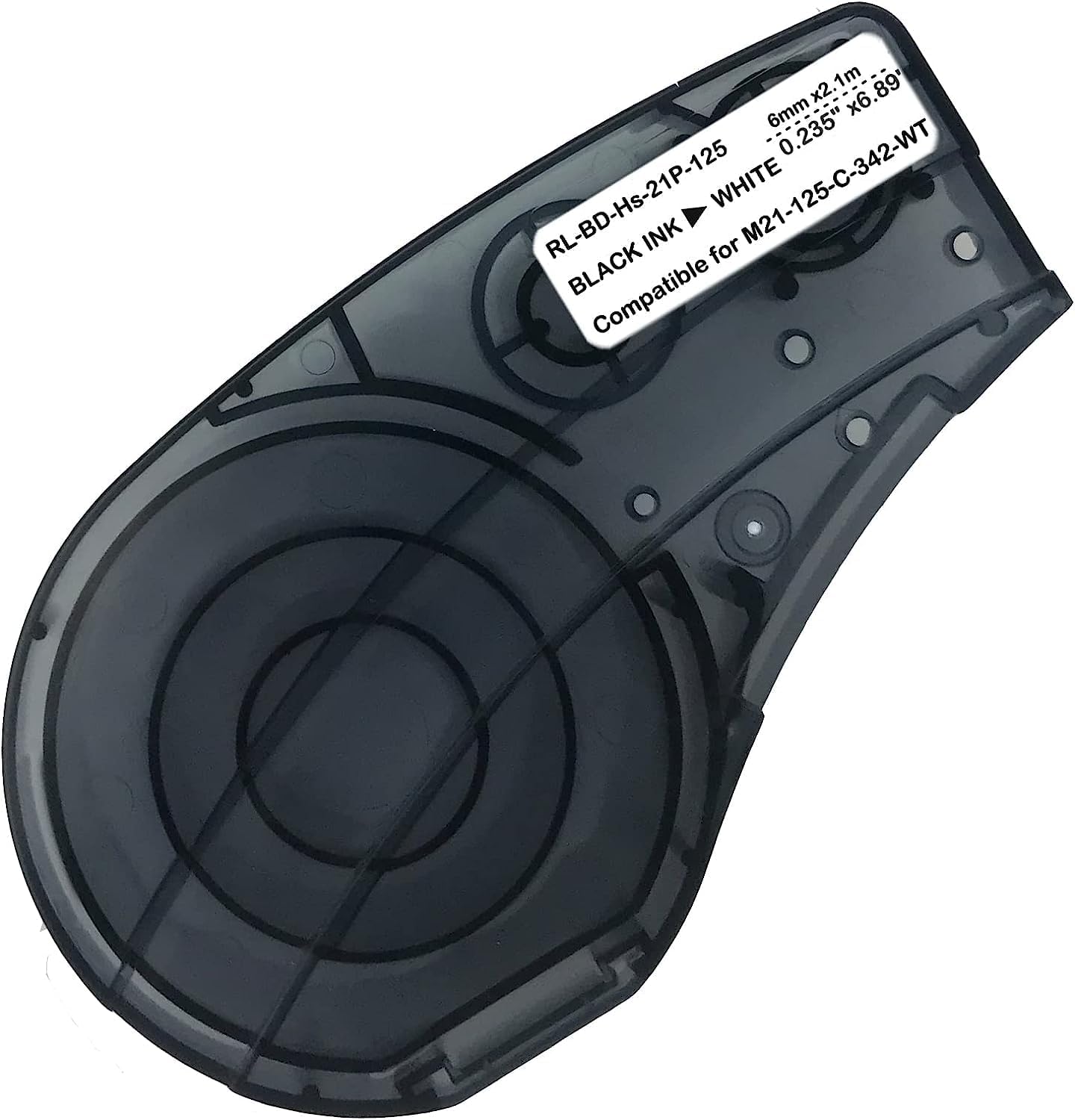 Compatible Label Tape Replacement for M21-125-C-342-WT-Black on White,Only Compatible with BMP21-PLUS/LAB Label Printers, 0.24" Width,6.89' Length