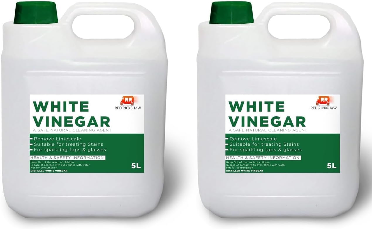 White Vinegar for Cleaning - Distilled White Vinegar- 5 Litre Bottle - Produced in The UK,5 l (Pack of 2)