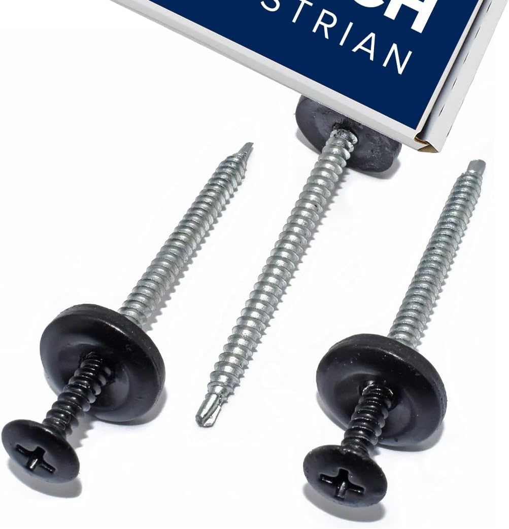 Black Smart Seal Onduline Universal Corrugated Roofing Sheet Screws (50 Pack)