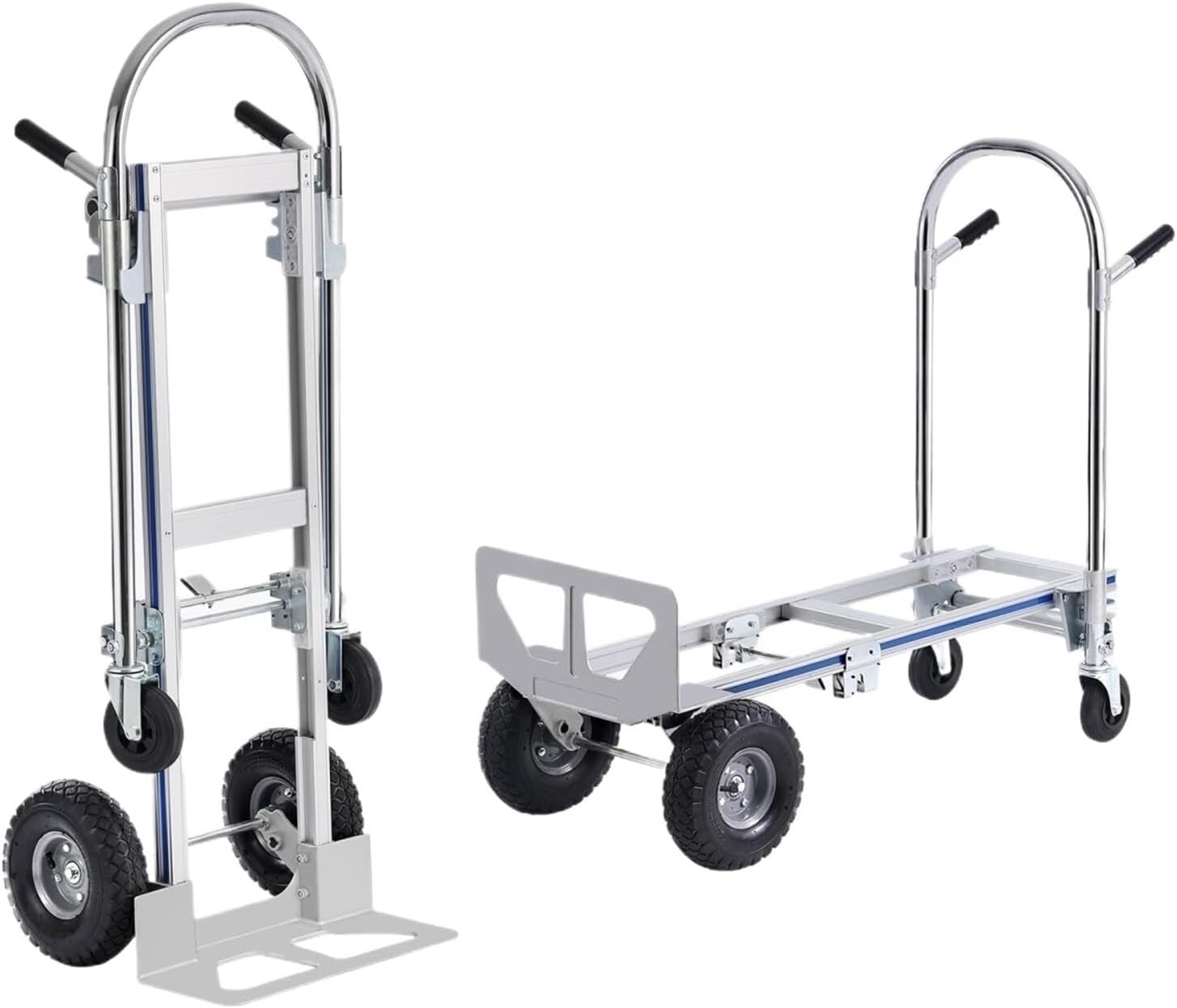 Trolley Aluminum Hand Truck 2 In 1 Heavy Duty Industrial Folding Dolly With Rubber Wheels Trolly Cart With Wheels