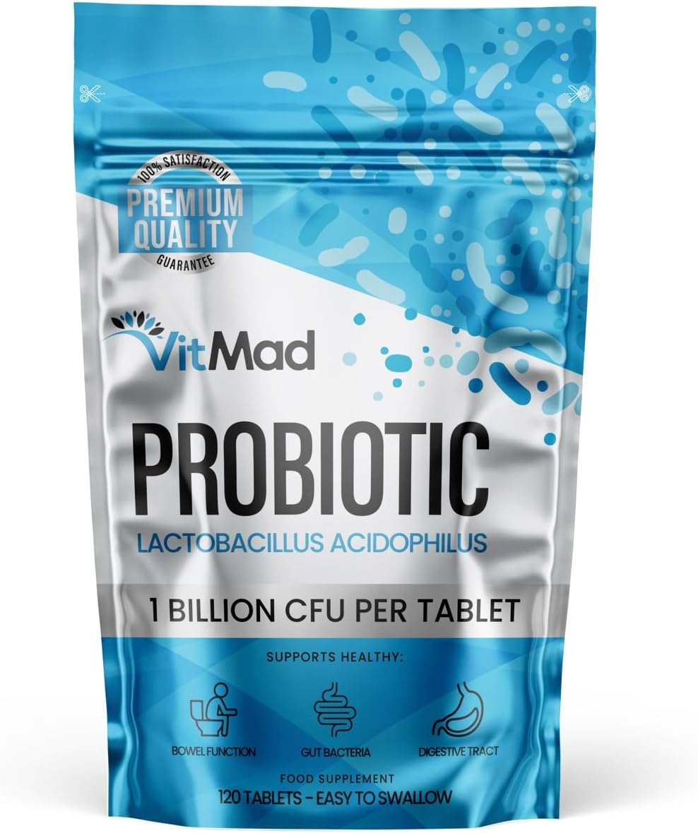 Acidophilus Lactobacillus Probiotic for Digestive & Gut Health, 1 Billion CFU per Tablet - 120 Vegan Tablets