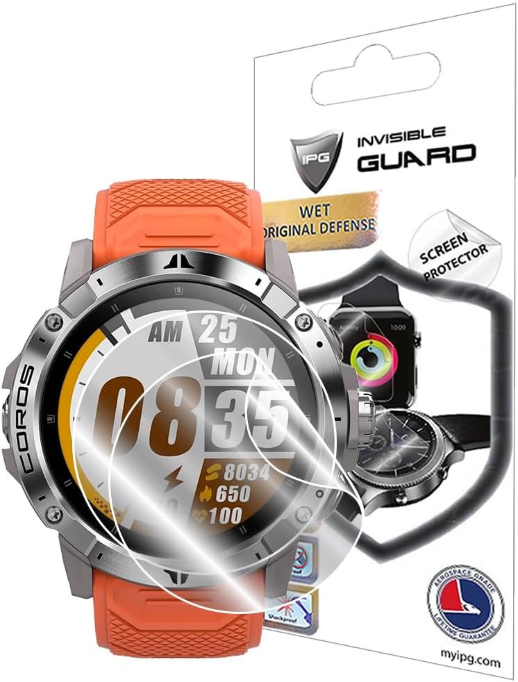 IPG for COROS VERTIX 2 Adventure GPS Watch Hydrogel Screen Protector (2 Units) Invisible HD Clear Film Anti Scratch Guard-Smooth/Self-Healing/Bubble for VERTIX 2