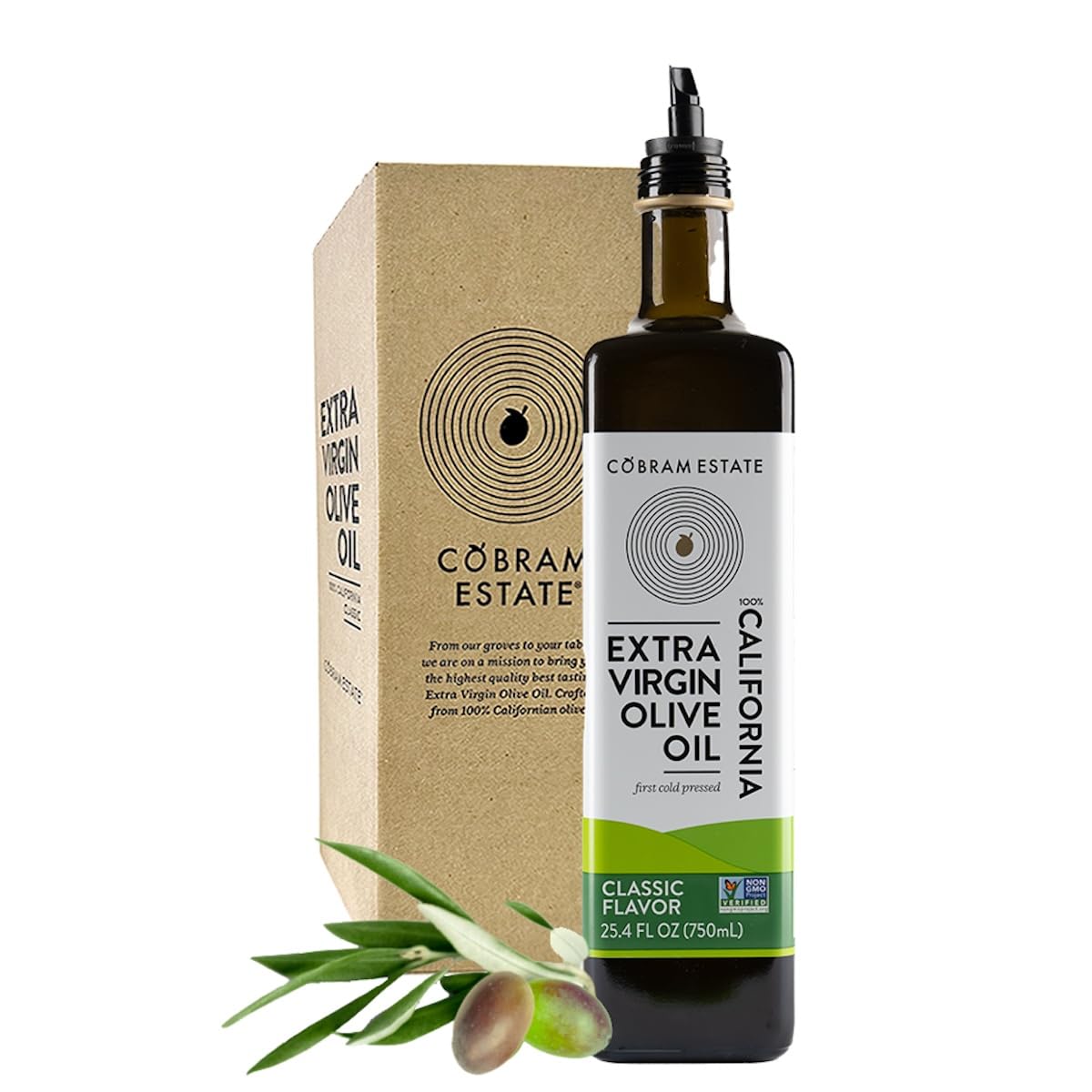 Cobram Estate Classic 100% California Extra Virgin Olive Oil, First Cold Pressed, Non-GMO, Keto Friendly, High in Antioxidants, Fresh & Fruity, 750ml Bottle