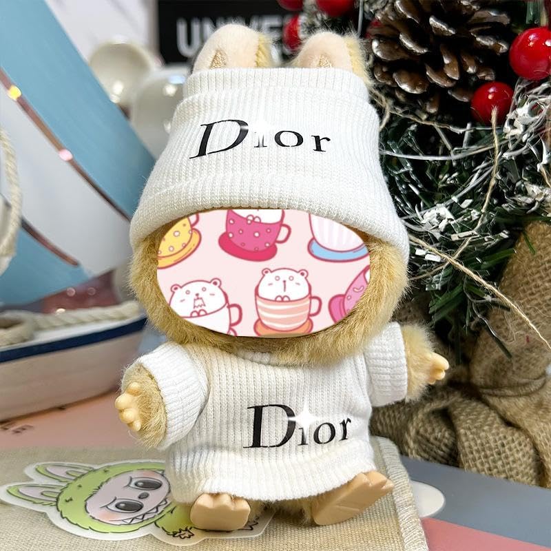 Clothes Set for 17cm Dolls - Labobo Designer Clothes, Overalls & Accessories, Premium Dress Up Bundle, Stylish Chic Doll Clothing (No Doll Included) (D White)
