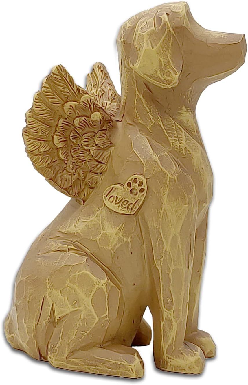 Angel Memorial Figurine for Dog Loss - Rainbow Bridge Pet Bereavement Gift, Dog Mom Gift