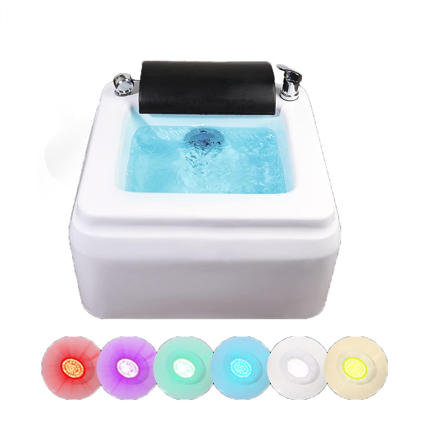 Feet Soaking Tub,Pedicure Foot Spa,Foot Soak Tub,deep Foot Bath Spa with Massage Surfing,Acrylic Pedicure Sink,Foot Spa,Foot Tub for Soaking Feet,Integrated Molding,with 7 Colorful Lights