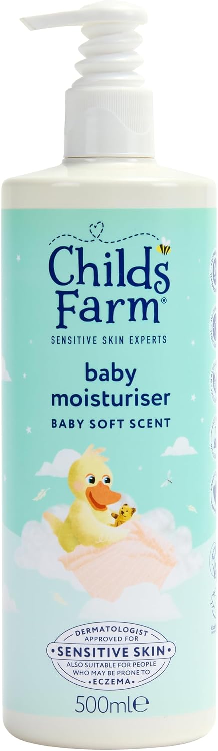 Childs Farm Baby Moisturiser, Baby Soft Scent | Moisturising & Hydrating | Suitable for Newborns with Dry, Sensitive Skin, 500ml