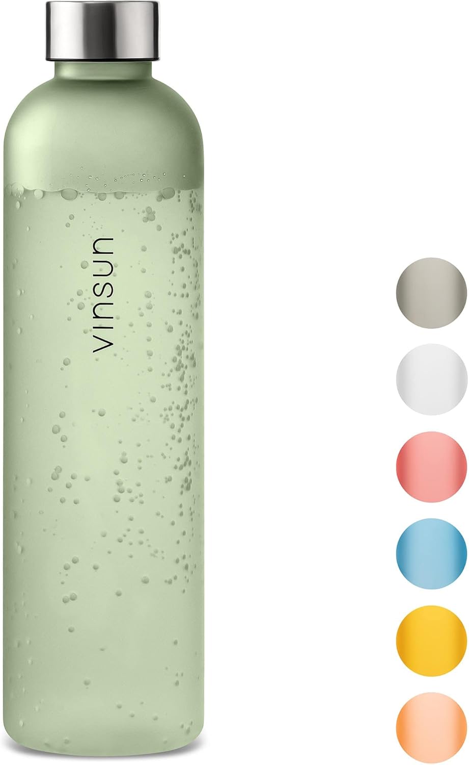 VINSUN Water Bottle 1L Green, Leak-proof Water Flask - BPA free, Tritan, Sustainable - Sports Drinks Bottle for Gym, Travel, School, Cycling, Running, Work