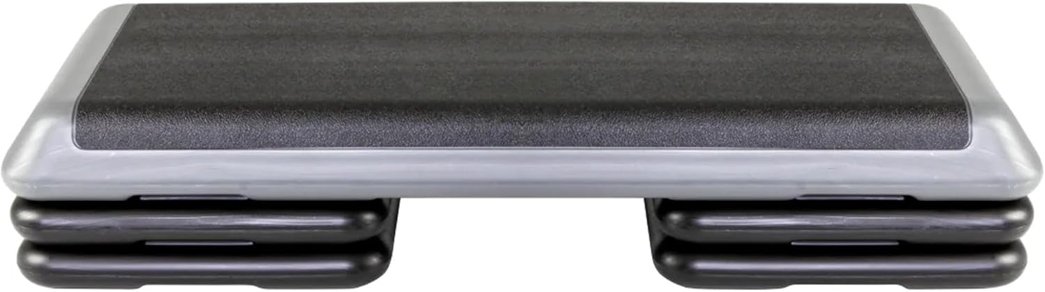 The Original STEP Exercise Step Platform, Health Club Size Stepper for Exercise at Home with 4 Stackable Risers for Height Adjustments