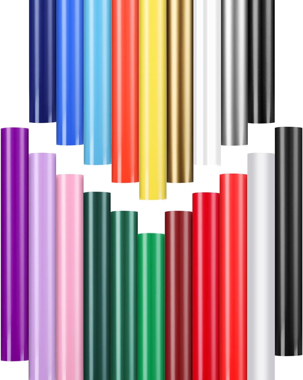 Permanent Vinyl - 20Pack Adhesive Vinyl Sheets Assorted Colors, Permanent Bundle for Cricut Machine, 12" x 11.8" Waterproof Outdoor Perfect for Home Decor Car Decal Sticker