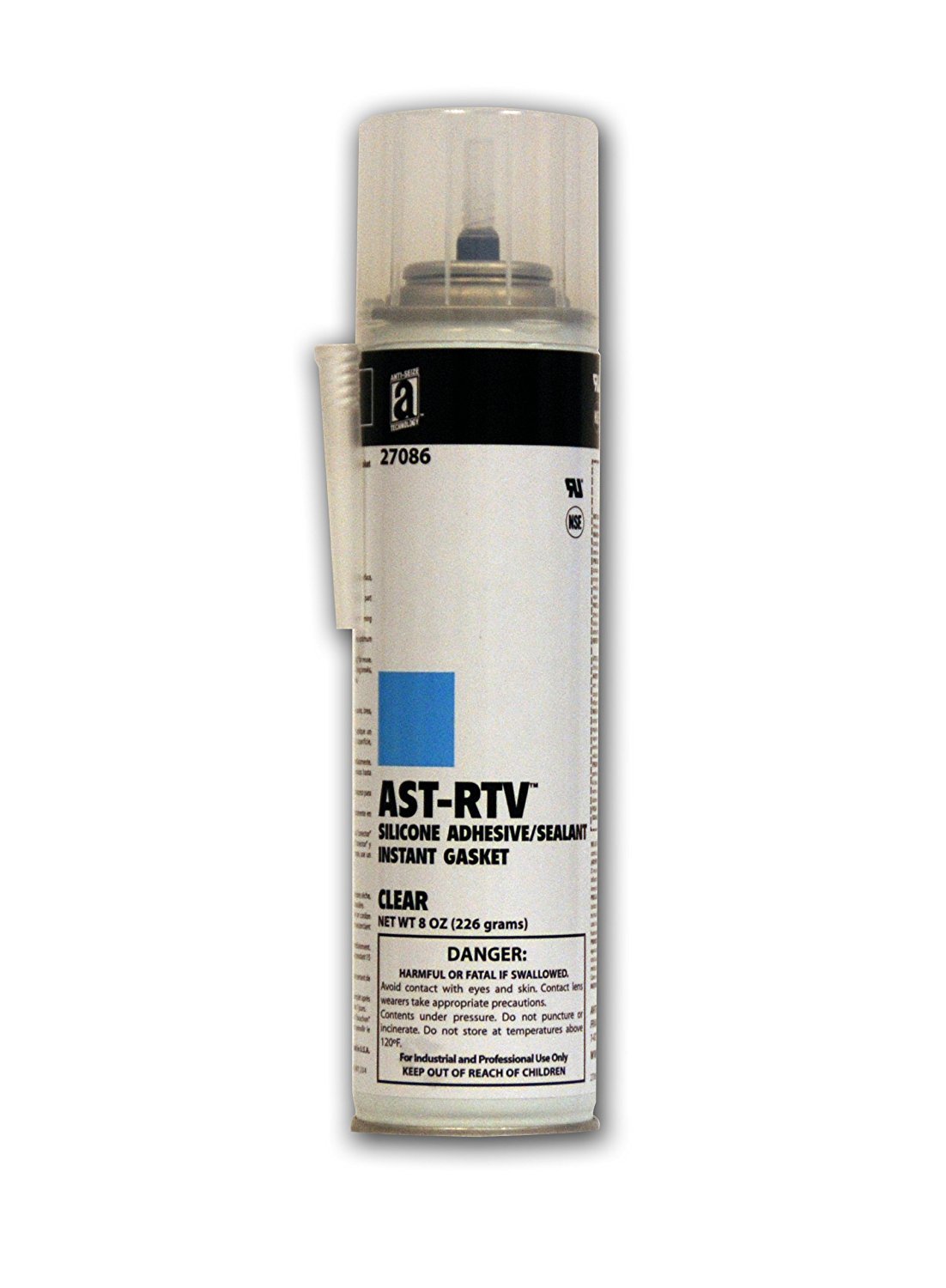 AST-RTV 27088 Black 100% Silicone Adhesive/Sealant/Instant Gasket, 8 oz. Pressurized Can with Applicator Tip
