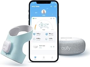 eufy Baby Smart Sock Baby Monitor with 2.4 GHz Wi-Fi, Track Sleep Patterns, Naps, Heart Rate, and Blood Oxygen Levels, 2K Camera, AI Cry Detection, Pan and Tilt, No Monthly Fee