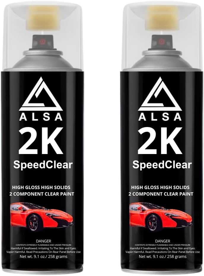 Genuine Alsa 2K Speed Clear – 2K Clear Can - Speed Clear Coat - High gloss high solids - Pro finish (Pack of 2)