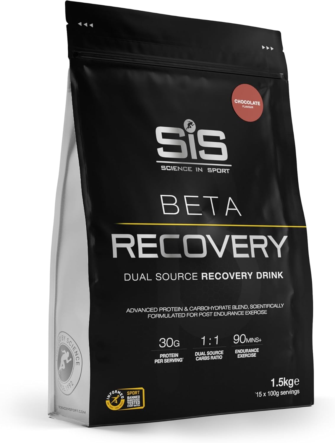 Science in Sport BETA Recovery Dual Source Recovery Drink | Chocolate Protein Powder - Advanced Carbohydrate & Whey Protein Blend for Post-Endurance Exercise | 30g Protein per Serving, 1.5kg