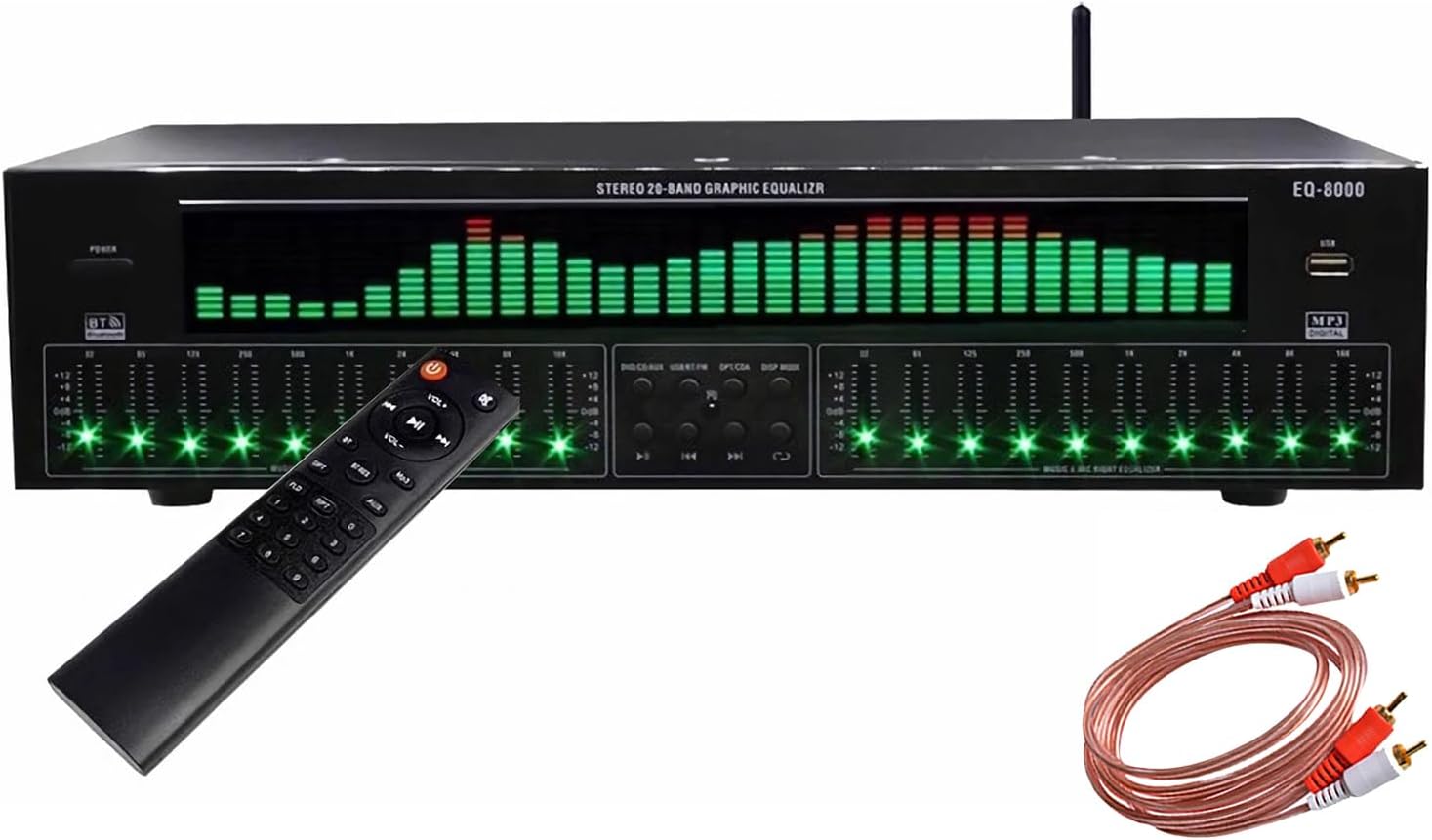 31-Band Digital Equalizer, Stereo Graphic EQ, Music Spectrum Analyzer, Bluetooth 6.0 Optical Coaxial Digital Audio Decoding, Noise Reduction, for Recording Studio