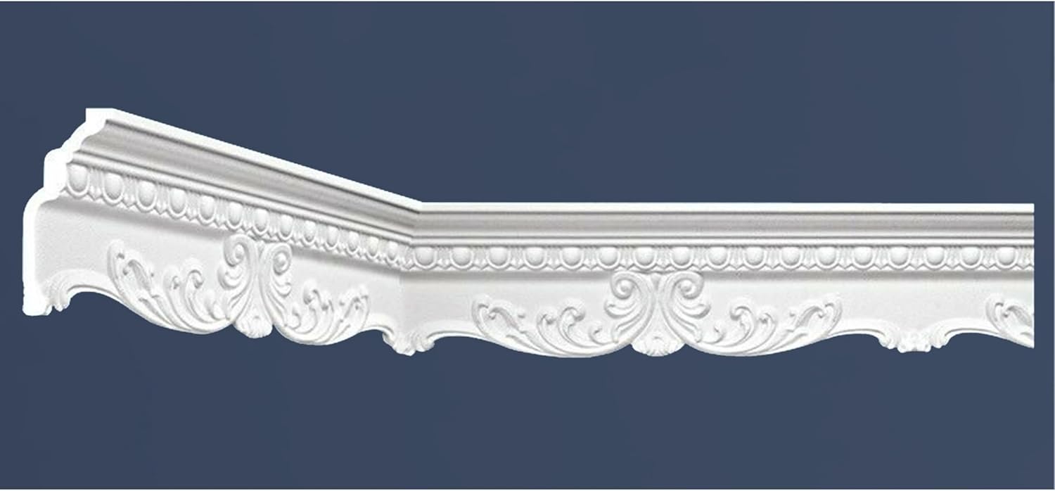 Victorian Style XPS Coving Cornice, Lightweight & Durable Ceiling Moulding Trim, Easy DIY Installation, Paintable, Moisture Resistant Decorative Coving for Ceiling (Victorian1, Sample 20cm)