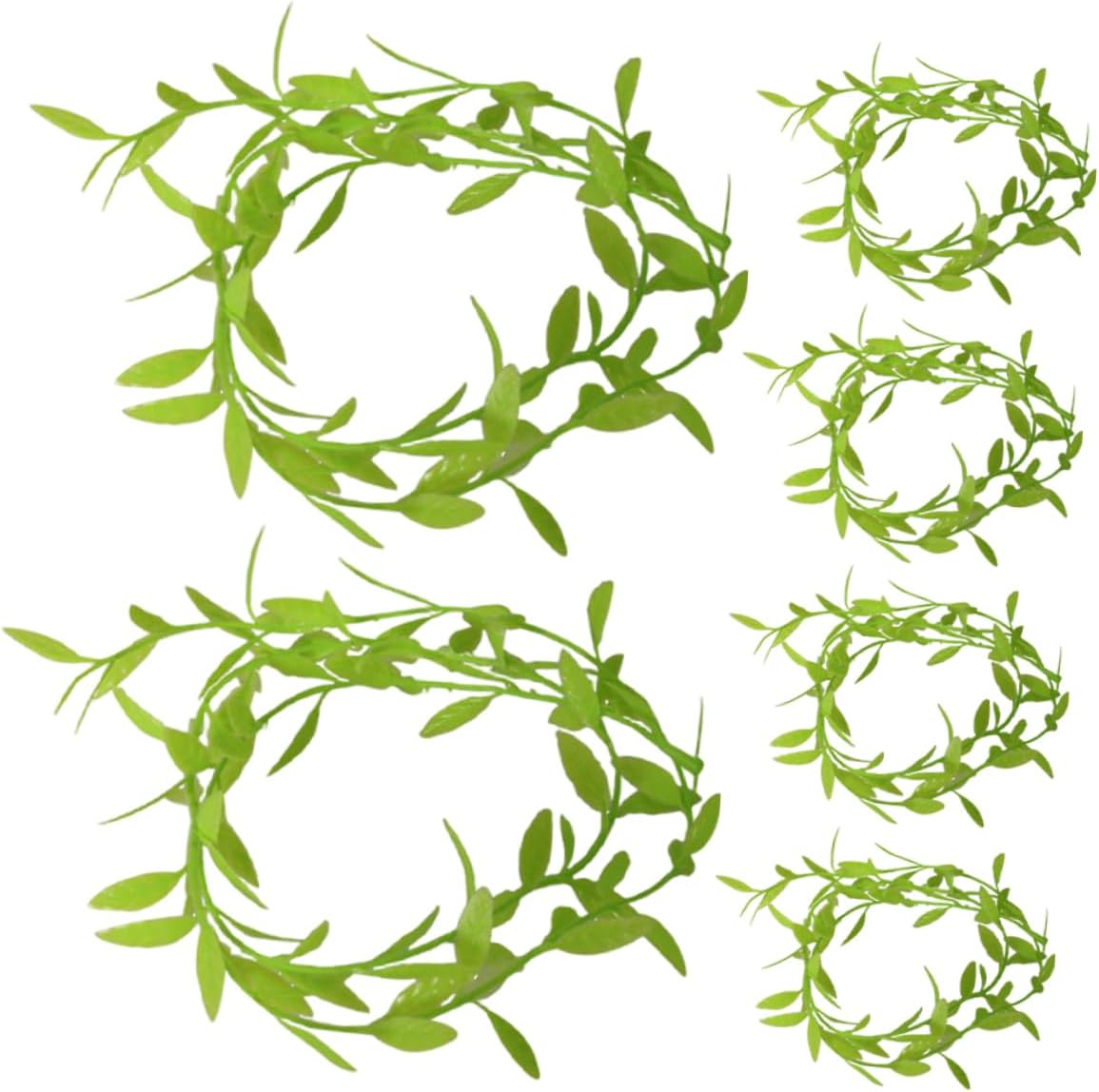 Amosfun 6pcs Miniature Artificial Vines Garland Faux Greenery Leaf Wreath for Dollhouse Gardening Decor Realistic Texture Year Round Maintenance Indoor Outdoor Plants