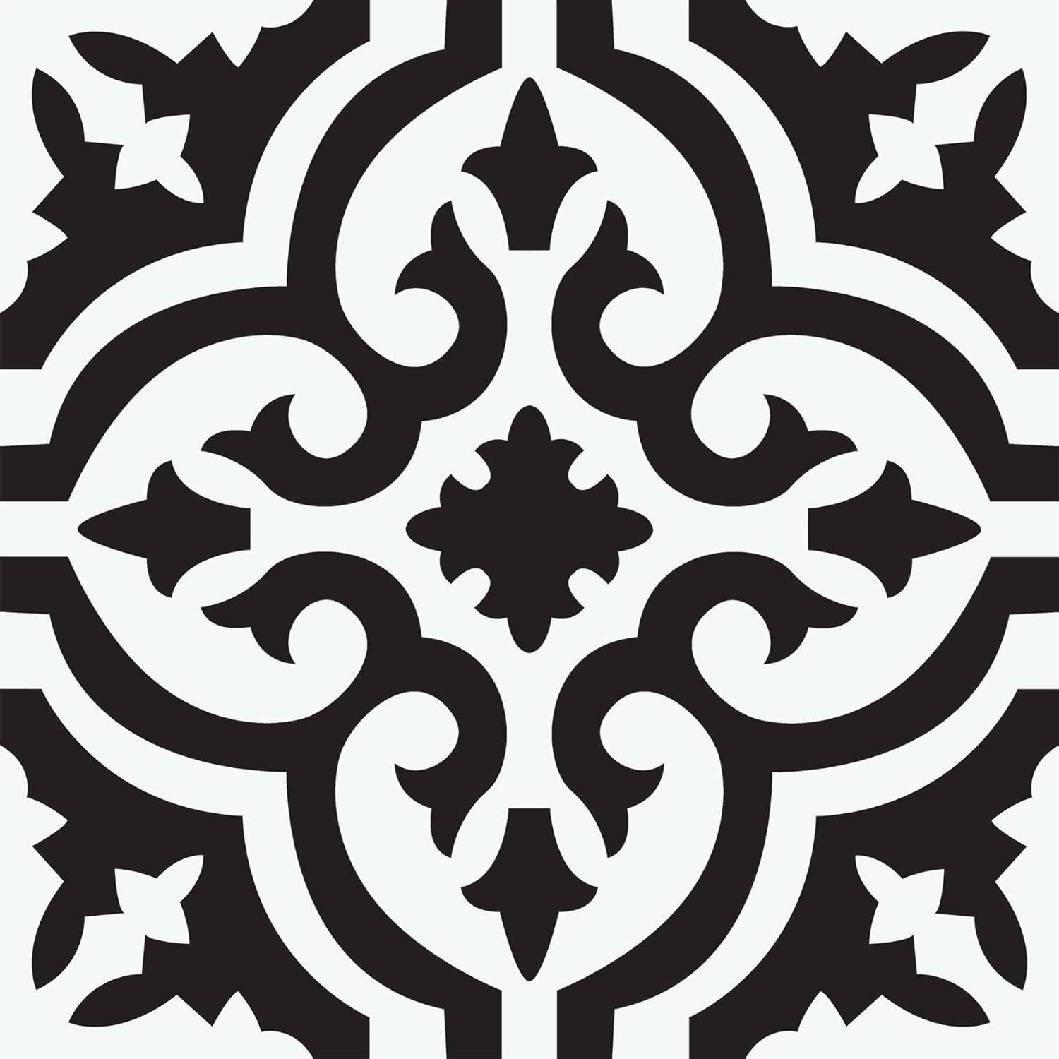 FloorPops Parma Peel & Stick Floor Tiles, Black