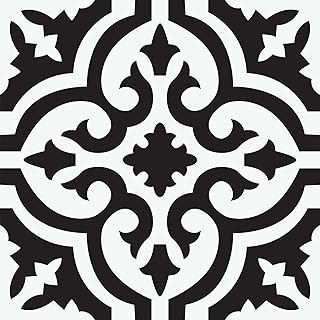 FloorPops Parma Peel & Stick Floor Tiles, Black