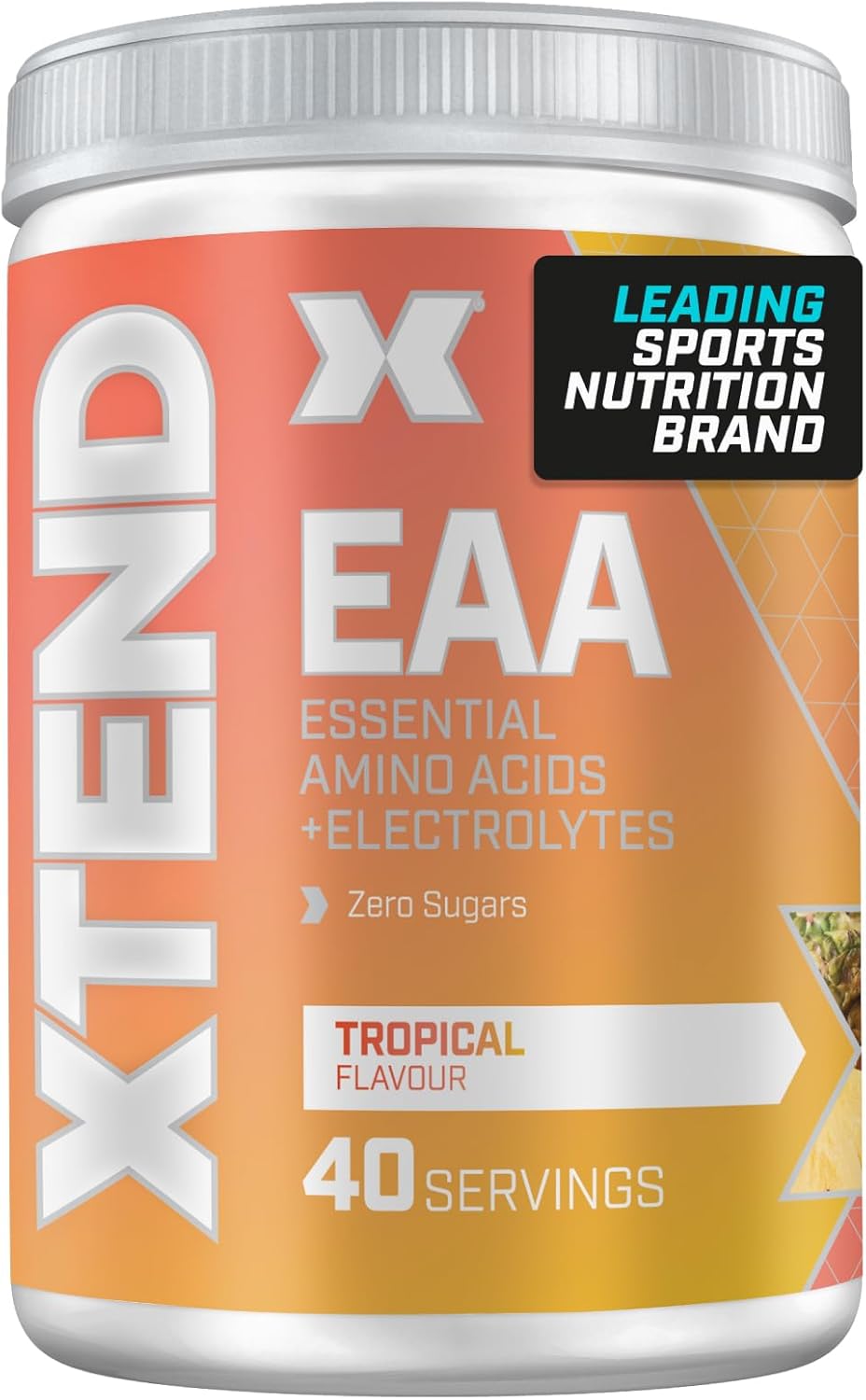 Scivation XTEND EAA Amino Acids Powder | Tropical | 40 Servings for Hydration and Fitness Performance | 9 Essential Amino Acids + Added Electrolytes Recovery Powder to Hydrate, Repair, Recover