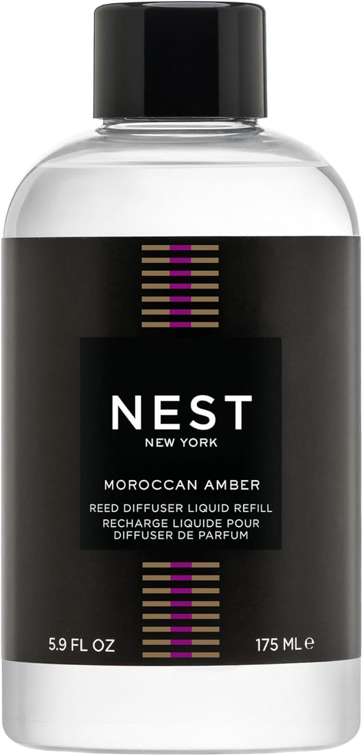 NEST New York Reed Diffuser Liquid Refill, Moroccan Amber - 5.9 fl oz - Fragrance for Up to 90 Days - Flame Free