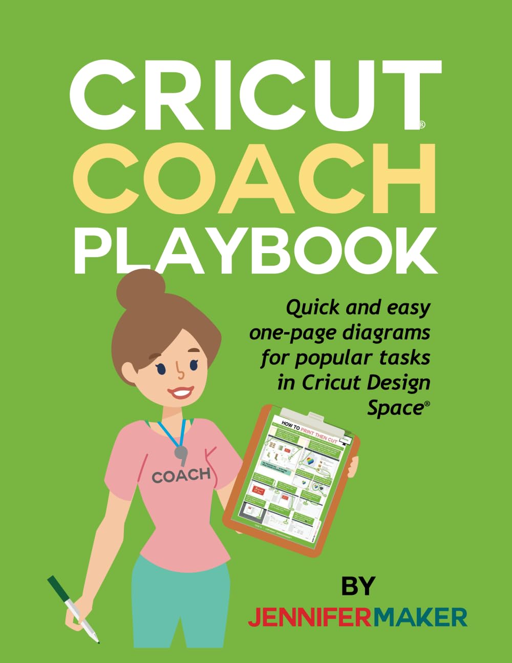Cricut Coach Playbook: Quick and Easy One-Page Diagrams for Popular Tasks in Cricut Design Space