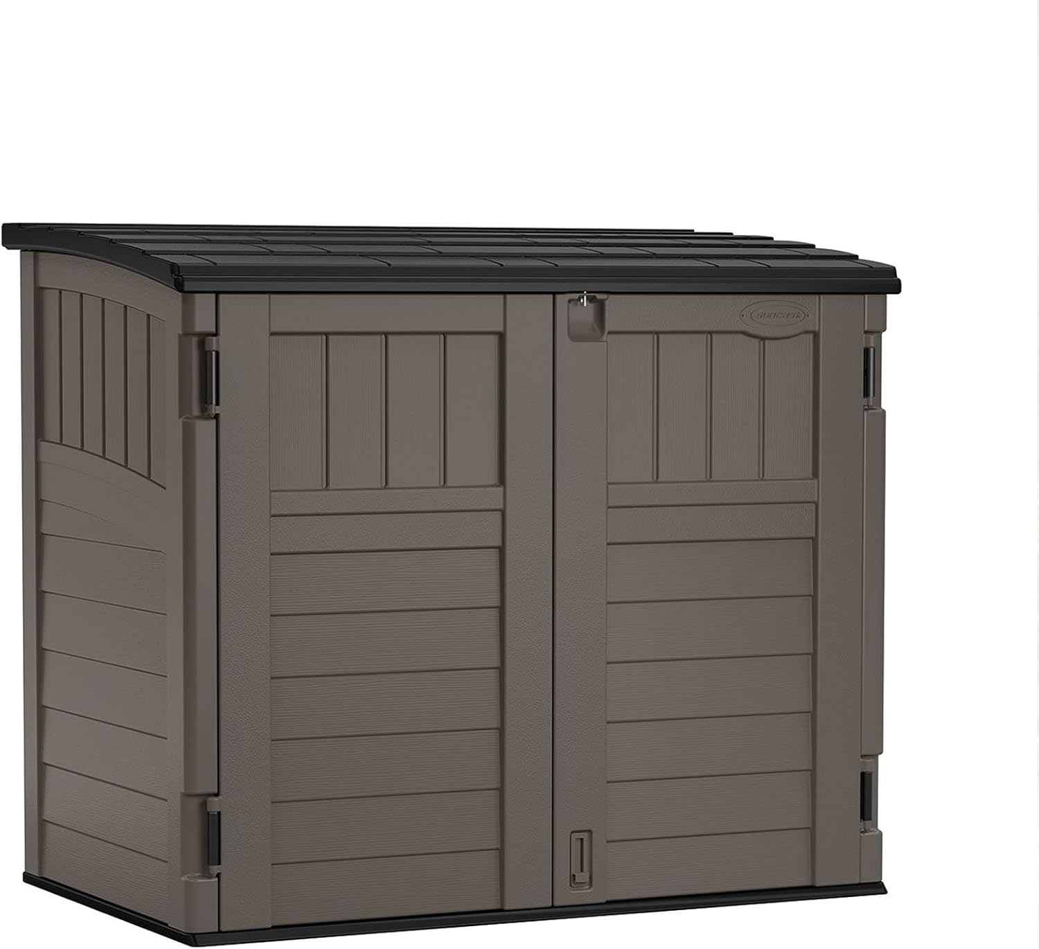 Suncast Outdoor Storage Shed for Backyard and Garden, Horizontal, 4' x 2.5', Stoney Grey - Portable Utility Deck and Cabinet for Tools, Equipment, and Garbage